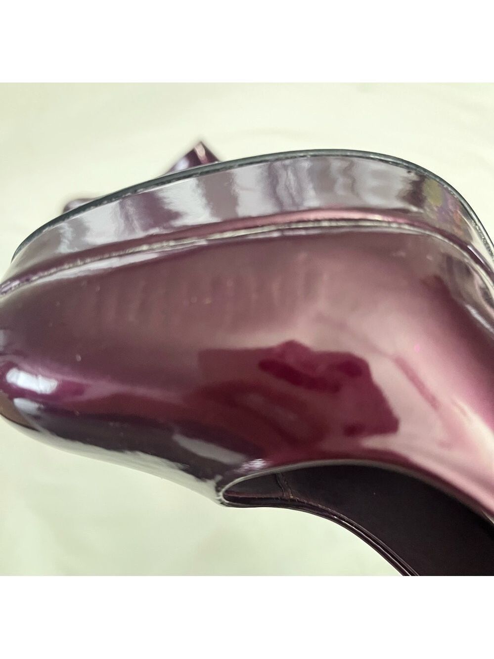 Patent Leather Burgundy High Heels - Picture 8 of 9